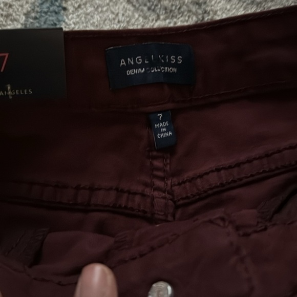 NWT angel kiss brown distressed shorts size 7 full button up - Picture 4 of 8